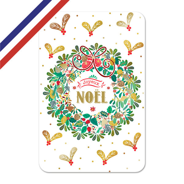 Carte double joyeux noël couronne