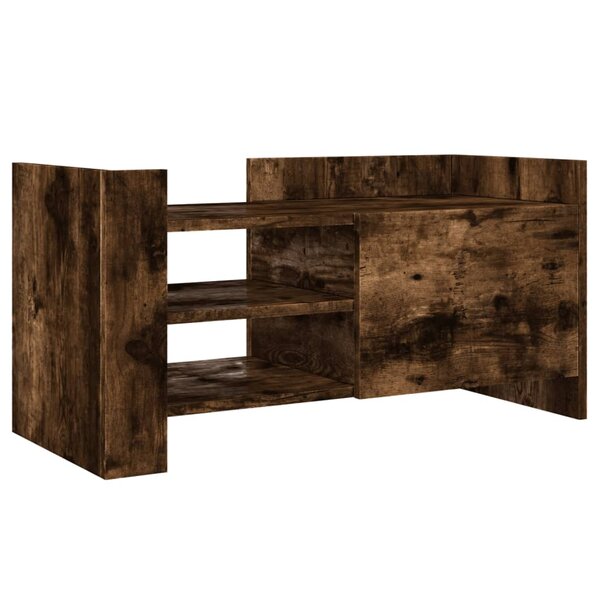 vidaXL Meuble TV chêne fumé 80x35x40 cm bois d'ingénierie