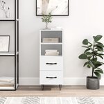 vidaXL Buffet blanc 34 5x34x90 cm bois d'ingénierie