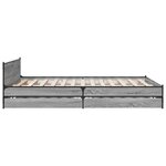 vidaXL Cadre de lit avec tiroirs sans matelas sonoma gris 135x190 cm