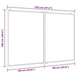 vidaXL Tableau blanc magnétique pliable 120x100x1 7 cm aluminium