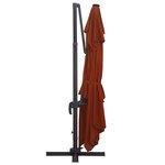 vidaXL Parasol déporté avec lumières LED Terre cuite 400x300 cm
