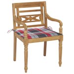 vidaXL Chaises Batavia avec coussins lot de 4 Bois de teck solide