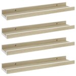 vidaXL Étagères murales 4 Pièces blanc et chêne sonoma 40x9x3 cm