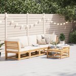 vidaXL Salon de jardin 6 Pièces avec coussins bois d'acacia solide