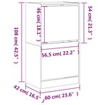 vidaXL Armoire à chaussures 2 tiroirs rabattables blanc 60x42x108 cm