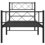 vidaXL Cadre de lit métal sans matelas avec pied de lit noir 107x203cm