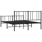 vidaXL Cadre de lit métal avec tête de lit/pied de lit noir 135x190 cm