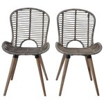 vidaXL Chaises à manger lot de 2 marron rotin naturel