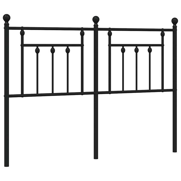 vidaXL Tête de lit métal noir 150 cm