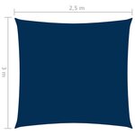 vidaXL Voile de parasol Tissu Oxford rectangulaire 2 5x3 m Bleu