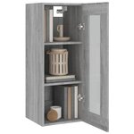 vidaXL Armoire murale suspendue Sonoma gris 34 5x34x90 cm