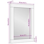 vidaXL Miroir de bain 50x70x2 5 cm bois de manguier massif et verre