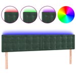 vidaXL Tête de lit à LED Vert foncé 160x5x78/88 cm Velours