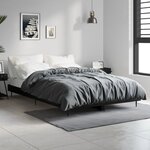 vidaXL Cadre de lit sans matelas noir 120x190 cm bois d'ingénierie