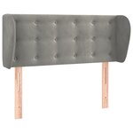 vidaXL Tête de lit avec oreilles Gris clair 83x23x78/88 cm Velours