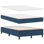 vidaXL Lit Box Spring avec matelas bleu 120x200 cm en tissu