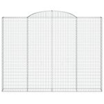vidaXL Paniers à gabions arqués 4 Pièces 300x30x220/240 cm fer galvanisé