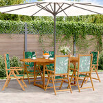 vidaXL Ensemble à manger de jardin 7 Pièces motif de feuilles tissu bois