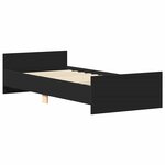 vidaXL Cadre de lit sans matelas noir 90x200 cm bois d'ingénierie