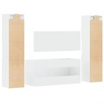 vidaXL Ensemble de meubles salle de bain 4 Pièces blanc bois d'ingénierie