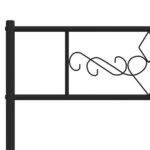 vidaXL Cadre de lit métal avec tête de lit noir 200x200 cm