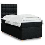 vidaXL Sommier à lattes de lit et matelas Noir 80x200 cm Tissu