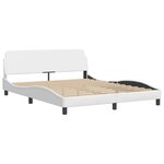 vidaXL Lit avec matelas blanc 160x200 cm similicuir