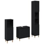 vidaXL Set de meubles de salle de bain en 3 pièces chêne noir