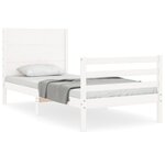 vidaXL Cadre de lit sans matelas blanc bois massif