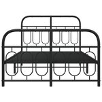 vidaXL Cadre de lit métal sans matelas avec pied de lit noir 120x200cm