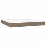 vidaXL Sommier à lattes de lit matelas et LED Taupe 180x200 cm Tissu
