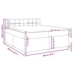 vidaXL Sommier à lattes de lit avec matelas Noir 200x200 cm Tissu