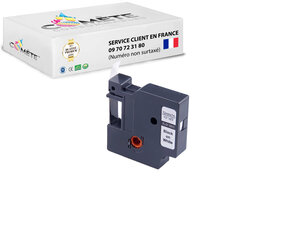 1 ruban compatible pour étiqueteuses dymo d1 45013 s0720530 - 12mm x 7m noir sur blanc