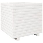 vidaXL Jardinière blanc 50x50x49 5 cm bois de pin massif