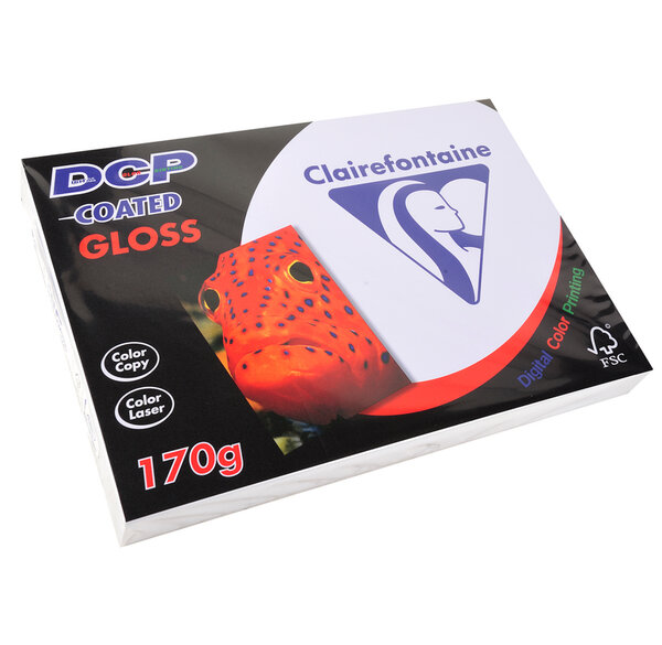 Ramette 250 Feuilles Papier DCP 170g A4 210x297 mm Certifié FSC Couché Brillan... CLAIREFONTAINE
