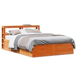vidaXL Cadre de lit et tête de lit cire marron 150x200 cm bois de pin