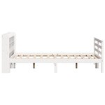 vidaXL Cadre de lit avec tête de lit blanc 140x200 cm bois pin massif