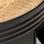 vidaXL Table basse Noir 68x68x36 cm Bois massif de manguier brut