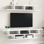 vidaXL Unités murales TV blanc bois d'ingénierie