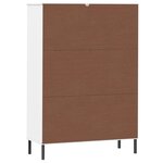 vidaXL Bibliothèque avec pieds en métal Blanc 90x35x128 5 cm Bois OSLO