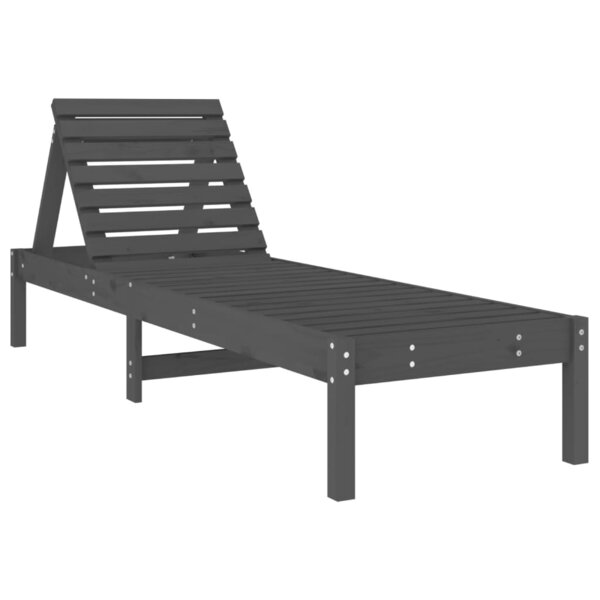 vidaXL Chaise longue gris 199 5x60x74 cm bois massif de pin