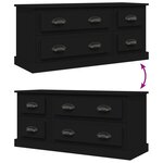 vidaXL Meuble TV noir 100x35 5x45 cm bois d'ingénierie