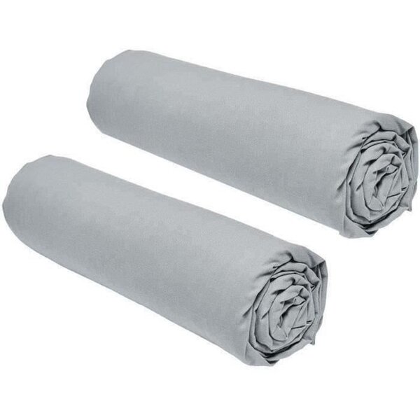 2 draps housses - 140 x 190 cm -Acier