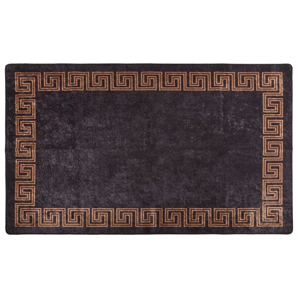 vidaXL Tapis lavable noir et doré 120x170 cm antidérapant