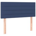 vidaXL Sommier à lattes de lit avec matelas et LED Bleu 90x190cm Tissu