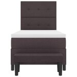 vidaXL Lit avec sommier et banc marron foncé 90x190 cm en tissu