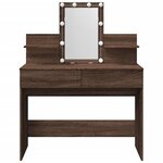 vidaXL Coiffeuse avec LED chêne marron 100x40x130 cm