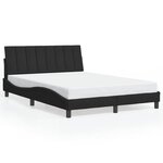 vidaXL Cadre de lit avec LED sans matelas noir 140x200 cm velours