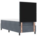 Lit Box Spring vidaXL avec Matelas & LED Gris Foncé 80x200 cm Velours